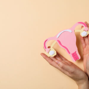 Women's health and women's healthcare concept with uterus